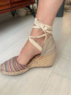 Sam Edelman Espadrille Wedge Sandals Lace Up Size 6